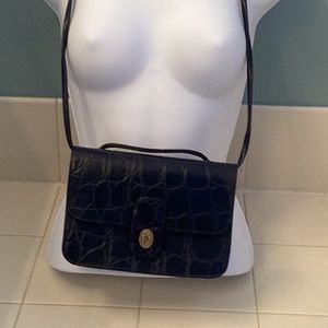 Ponte Vintage Cross Body Bag in Navy Blue / can be adjusted as a shoulder bag
